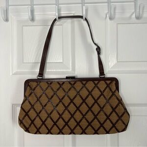 Brown Checkered Women's Handbag